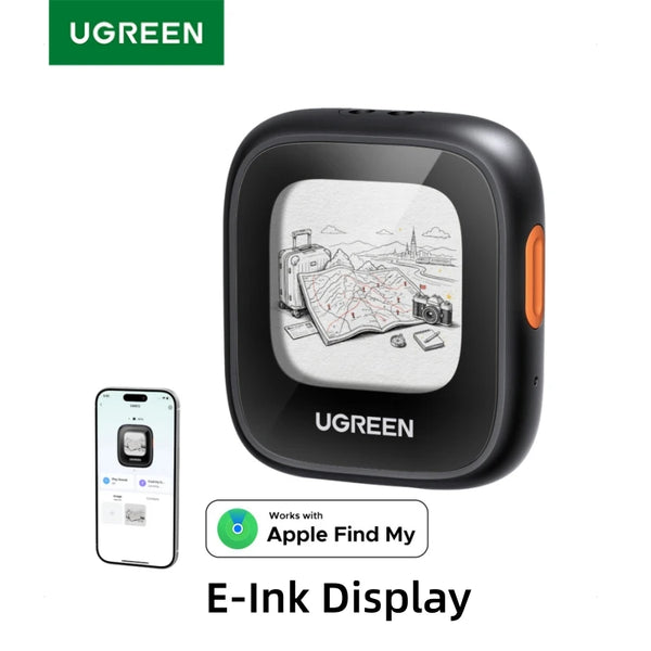 UGREEN Finder Custom E-Ink Display Tracker Tags (iOS Only)  Bluetooth Air Smart Tags Item Finder Compatible with Apple Find My