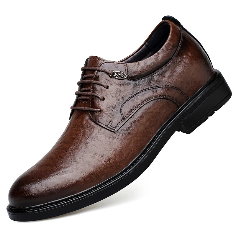 Spring Autumn Mens Genuine Leather Shoes Men Lace Up Oxfords Brown Black Casual Shoes Big Size 46 47 Dropshipping
