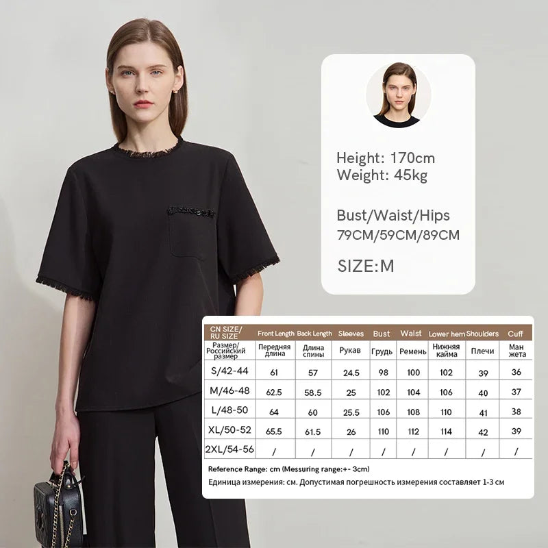 អាវក្រណាត់អាវធំស្ត្រី Amii Minimalist ឆ្នាំ ២០២៥ រដូវស្លឹកឈើជ្រុះថ្មីត្រង់រំយោលស្មាអង្កាំដៃខ្លី 12521016