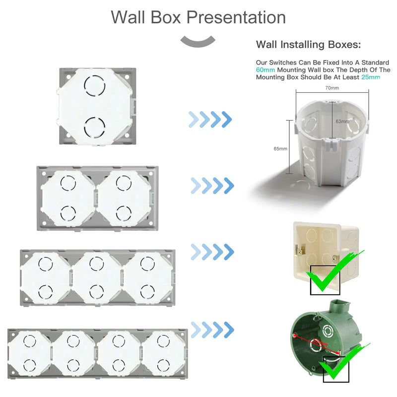 BSEED 1/2/3Gang WIFI Touch Switch Part Only Glass Panel Smart Dimmer Curtain Switch Function DIY Part EU Wifi Socket Parts