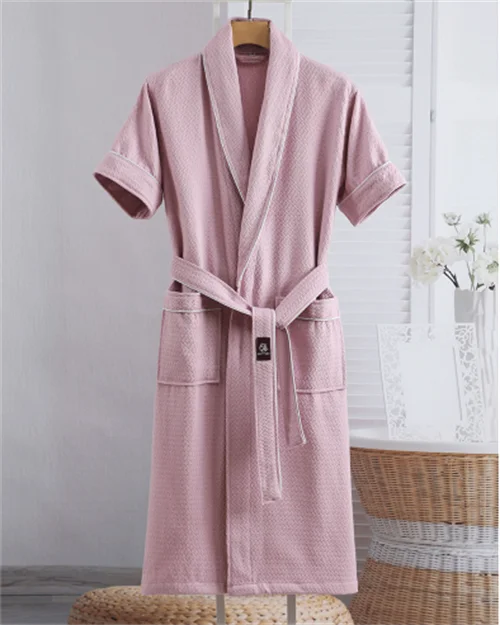 Spring Autumn Shower Bathrobe New Women's 100% Cotton Robe Loose Morning and Night Wear Wedding Dress Casual Sleepwear Woman
