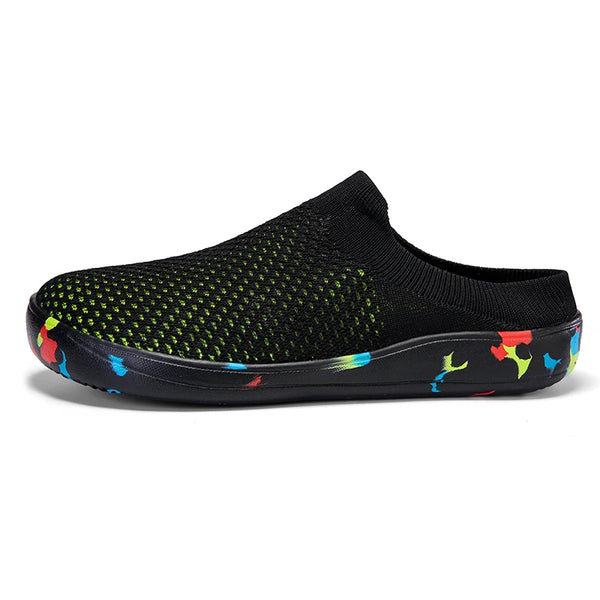 Summer Breathable Half Shoes Men Wide Foot Toes Shoes Hallux Valgus Diabetes Shoes Half Slippers Slip On Plus Big Size 47 48