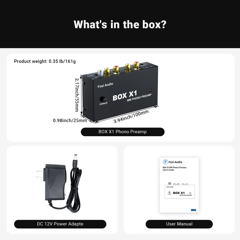 ឧបករណ៍បំពងសម្លេងហ្វូណូ Fosi Audio សម្រាប់ឧបករណ៍បំពងសម្លេងប្រភេទ Turntable Phono Preamplifier Mini Stereo Audio HiFi ជាមួយឧបករណ៍បំពងសម្លេងកាសស្តាប់ត្រចៀក