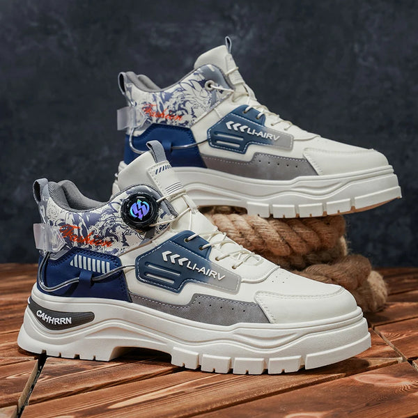 Men's boots four seasons soft sole non-slip outdoor boots fashion youth sports Joker tooling boots high-top comfort casual boots