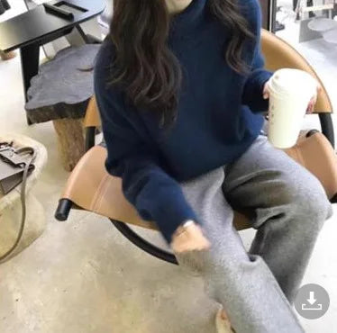 New European Sweater Women Autumn Winter New Turtleneck Pullover Loose Versatile Knitted Bottoming Shirt Female Jumper Top