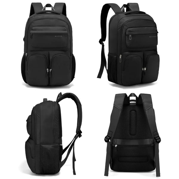 BANGE Large Capacity Men Backpacks for 15.6 Laptop Business Travel Women Backpack Waterproof School Bags with Mesh Side Pockets
