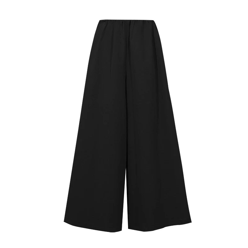 Amii Women's Elastic Waist Wide Leg Pants Relaxed Fit Casual Business Long Trousers Slimming 2026 Autumn Woman Clothes 12643046