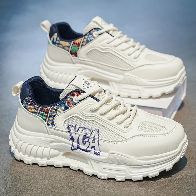 Men's platform casual shoes four season breathable light soft-sole non-slip comfort walking shoes fashion Joker outdoor sneakers