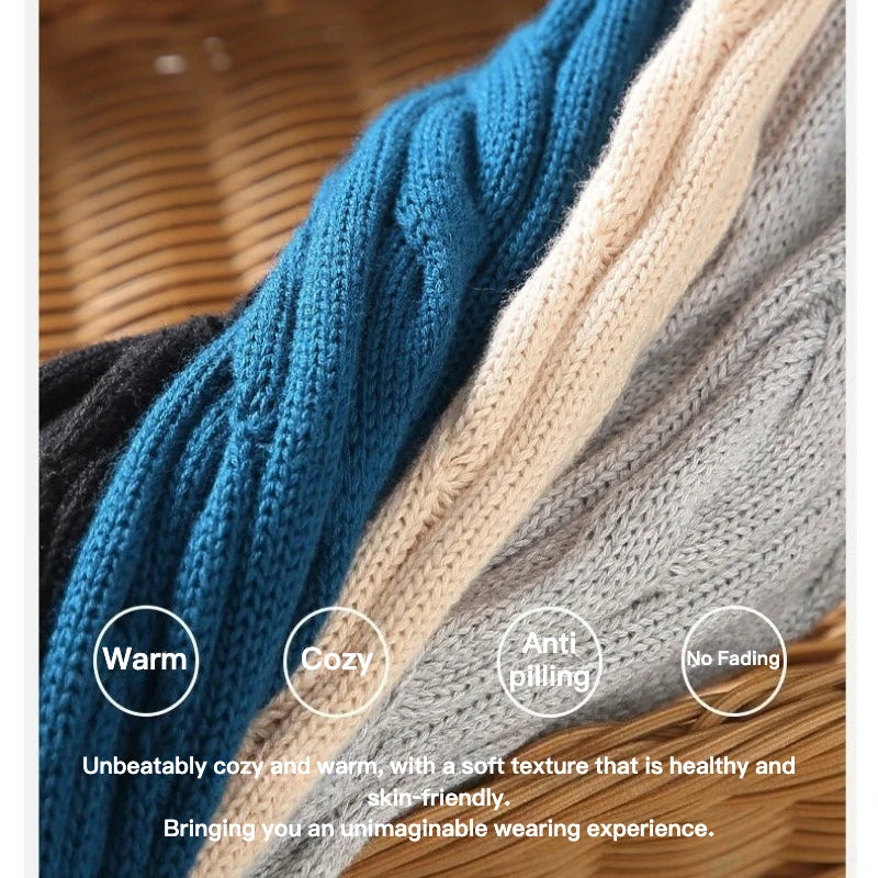 Men's Cable Knit Half Zip Sweater Fall Winter Warm High Neck Pullover 100% Cotton Stretch Knitwear