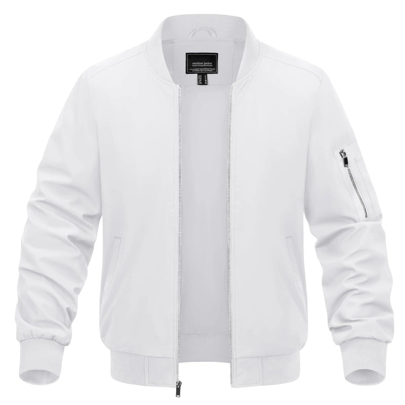 TACVASEN Spring Baseballl Jackets Mens Windbreaker Hiking Trekking Fishing Jackets Outdoor Full Zip Casual Coats Outwear Tops