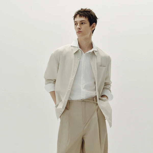 អាវបុរស Semir កប្បាសរលុងមានហោប៉ៅ ស្ទីលស្អាត ងាយស្រួលប្រើ អាវធម្មតា រដូវស្លឹកឈើជ្រុះ អាវស្រទាប់ ពាក់ប្រចាំថ្ងៃ 2026