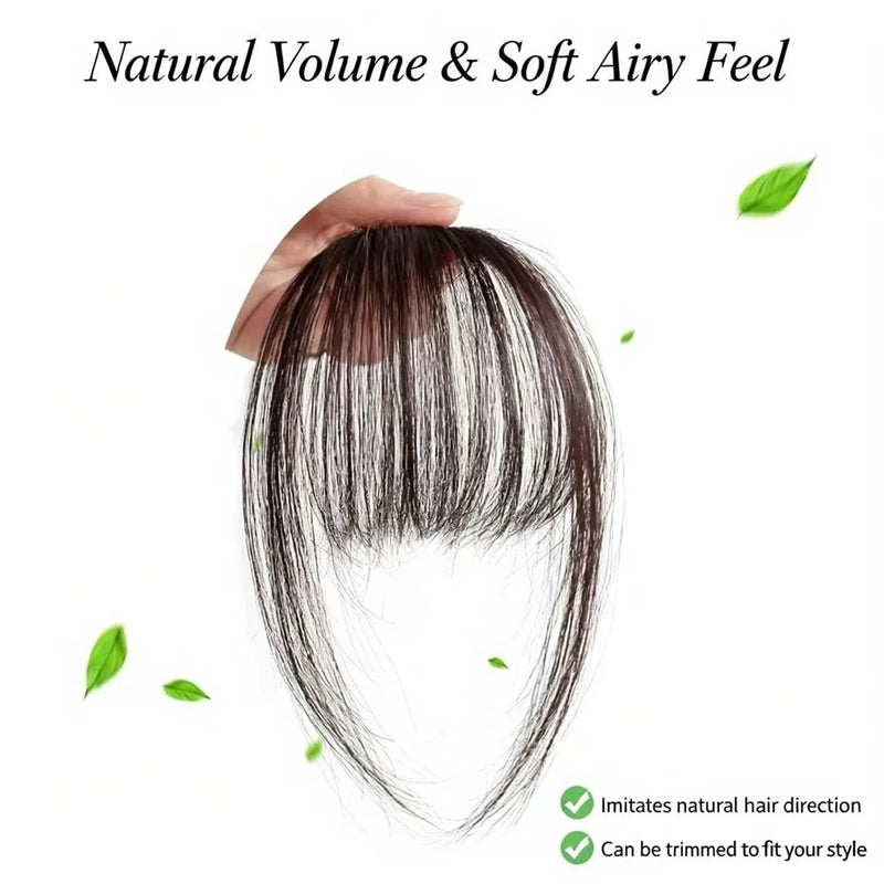 Clip-in Synthetic Fringe Hairpiece for Women Light Thin Invisible Seamless Natural Looking Fake Bangs Hair Extens Air Bangs