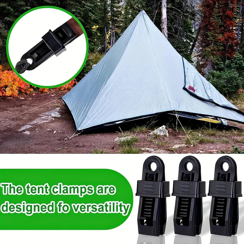5/10pcs Windproof Outdoor Tent Clips - Heavy-Duty Plastic Safety Clips with Secure Grip, 5x faster Fastening for Camping Tarp