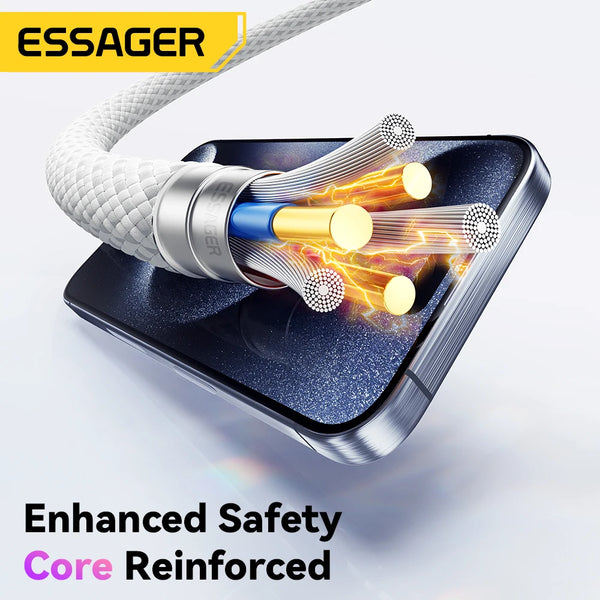 ខ្សែសាក Essager 60W USB C សម្រាប់ iPhone 16 15 Plus Pro Max Xiaomi Type C សម្រាប់ Macbook Pro iPad PD Fast Charger Cord Type-C