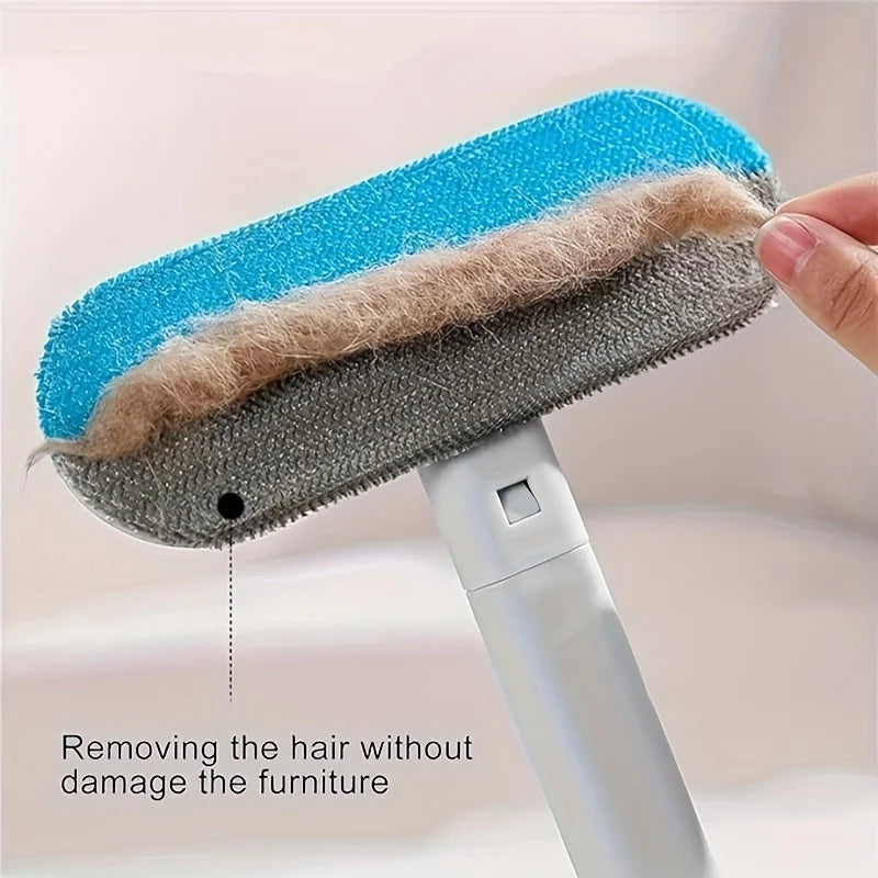 Multi-functional 2-in-1 Pet Hair Cleaning Brush-Washable and reusable, extended and durable handle, suitable for carpet/sofa/cat