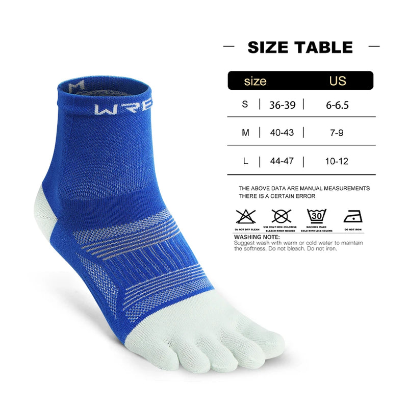 WRELS Toe Socks for Men and Women Athletic Hiking Toe Socks Soft Comfortable and Moisture Wicking Quick-Dry Five Toe Socks