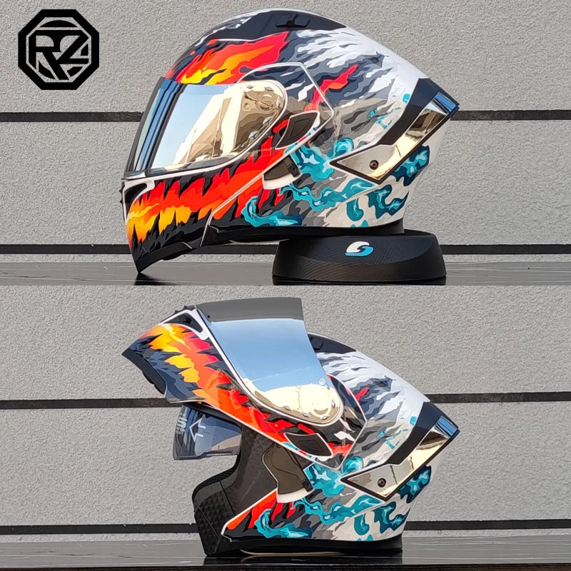 ORZ High Quality Modular Flip Helmet Double Lens Full Helmet Casco Para Motos Motorcycle Travel Half Full Helmet Casque Moto
