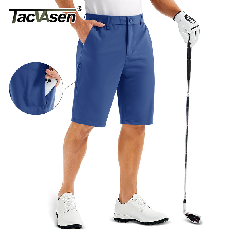 TACVASEN Men's Golf Shorts with 6 Pockets 11 inch Inseam Quick Dry Stretch Casual Work Dress Hiking Shorts for Men Waterproof