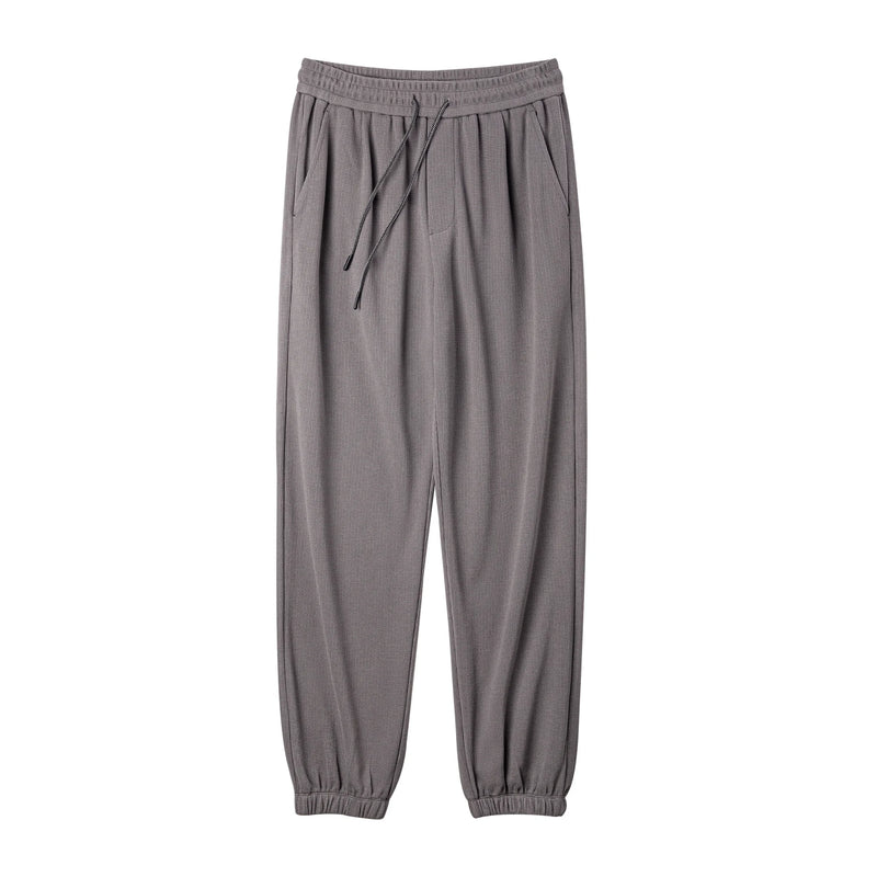Maden Spring Solid Color Waffle Pants Men Sports Sweatpants Modal Straight Leg Pants Casual Trousers Plus Size Loose Pants 3XL