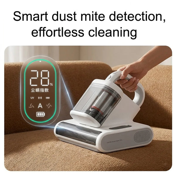 MIJIA Dust Mite Vacuum Cleaner 3 Pro,17kPa Suction,UV Sterilisation,3 Clean Modes,Smart Mite Detection,CN Version With Adapter