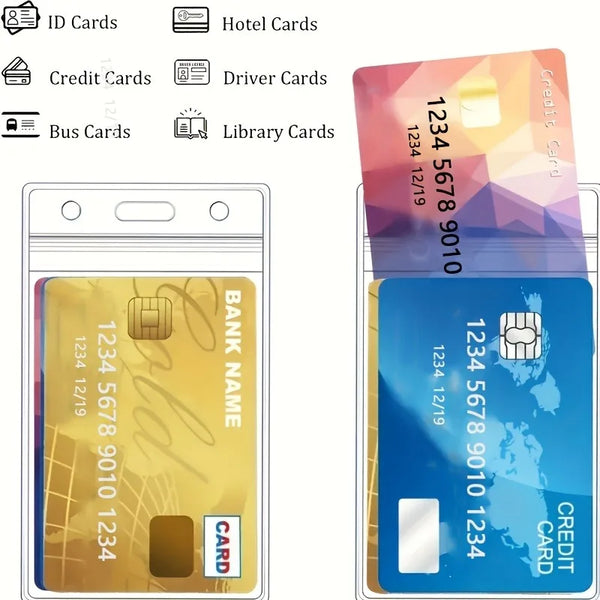10pcs Waterproof Transparent Card Holders Specifically Designed, Plastic Protectors for Business,Bank Credit Cards,campus card