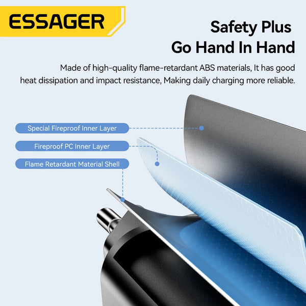 Essager 18W QC3.0 USB A Charger USB Quick Charge 3.0 Fast Wall Charger for Samsung S24 Huawei Xiaomi iPhone Mobile Phone Charger