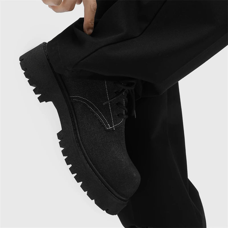 Men's thick-sole outdoor tooling casual shoes Four Seasons new breathable non-slip soft-sole city walking shoes party tide shoes