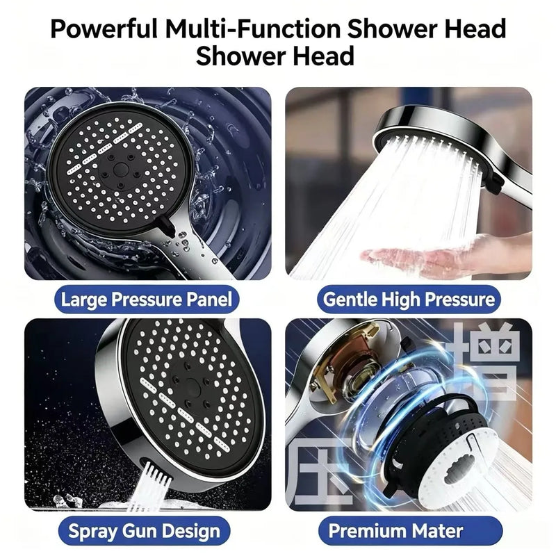 Large Panel High-Pressure Handheld Showerhead Pressure Boosting Coarse Hole Universal Showerhead for Enhanced Bathing Experience