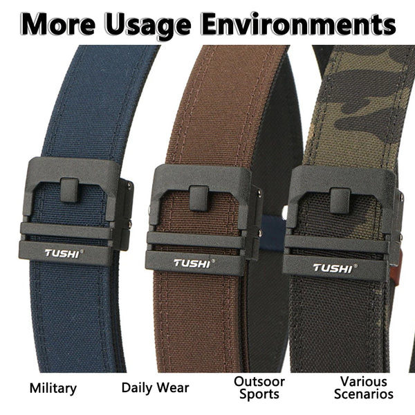 TUSHI Jeans Trousers Pants Tactical Gun Belts Adjustable Lock Braided Belts with Buckle Unisex Strap Woven Military IPSC Belt