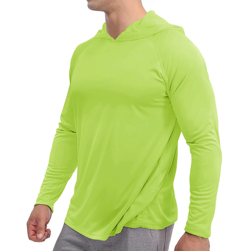 TACVASEN UPF 50+ Sun Protection T-Shirts Mens Long Sleeve Hoodie Casual Quick Dry T-Shirts Outdoor Hike Sports Run Pullover Tops