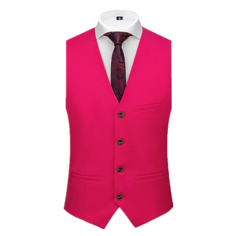 Asian Size Men's Sleeveless Vest, Single-breasted V-neck Vests Jacket, 26 Colors Can Choose From Waistcoat.
