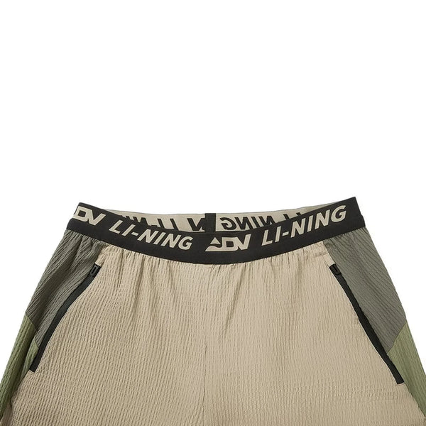 ខោរត់បុរស Li-Ning ទន់ស្រួល 94% Polyamide 6% Elastane ទំហំធម្មតា មានហោប៉ៅរ៉ូត ខោកីឡា LiNing AKSW121
