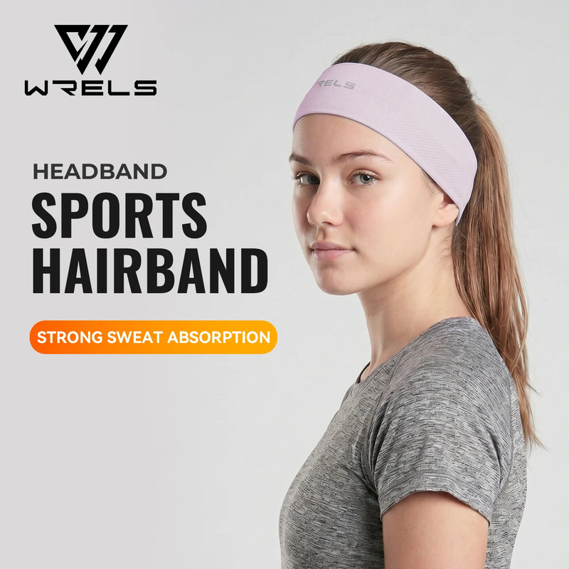 WRELS Sweatband Absorbent Sports Headband Silicone Anti Slip Hair Band Breathable Foldable Compact Men Women Running Headband