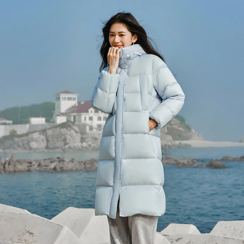 Semir Women Down Jacket Long Length 80 Percent Down Fill Water Repellent Windproof Thick Warm 2026 New Winter Daily Wear