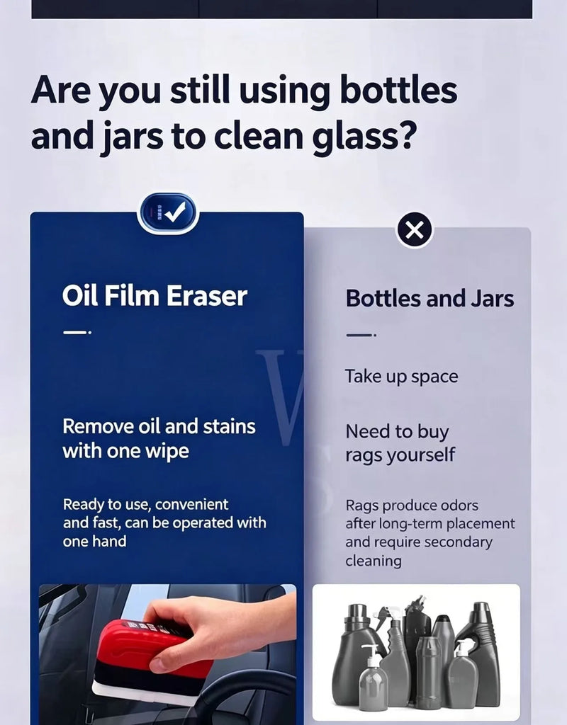 Car Glass Oil Film Cleaning, Wiping Red with Strong Force to Remove Dirt from Front Gear, Side Windows, and Rearview Mirrors, Re
