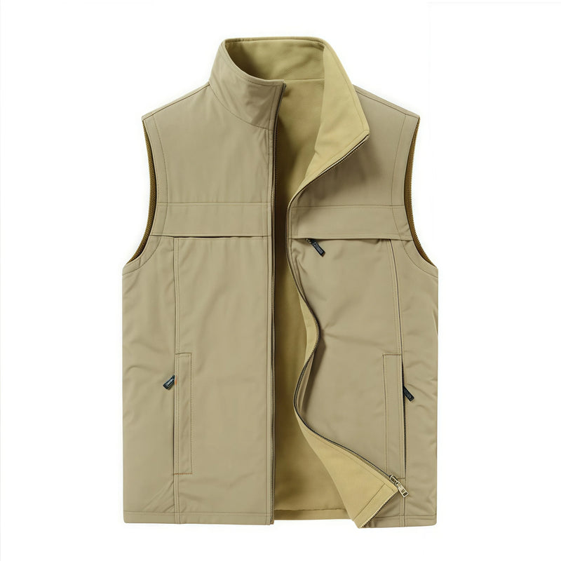 2026 Autumn winter Warm Thickened fleece double-sided  vest Men's Vest Jacket  Outerwear slim fit Jacket Casual Style