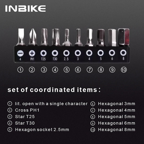 INBIKE Bicycle Repair Tool Kits Pump Repair Bike Tire Levers Wrench Multi-Purpose Set Mountain Bike Tool MTB Cycling Accessories