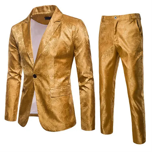 2026 Spring Lightweight Men's Purple Suit Two-Piece Set, Wedding Party Formal Jacket with Trousers. Yellow, Blue, Red Available