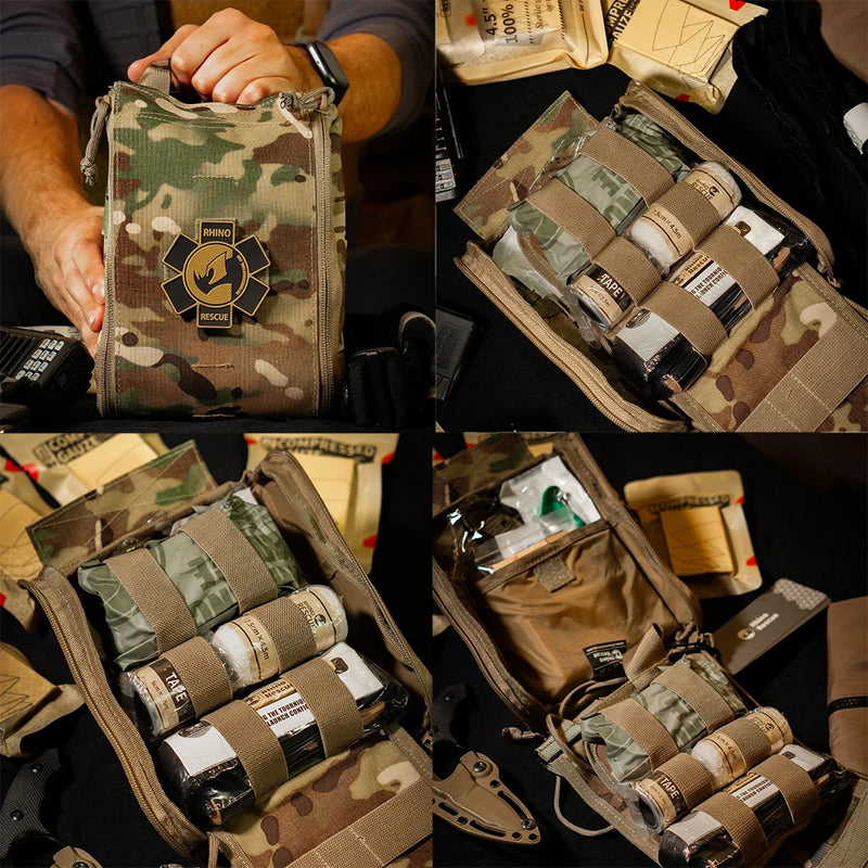 Rhino Rescue IFAK Pouch Trauma Kit Frist Aid Kit Tactical Survival Outdoor Bag Emergency  For Camping Medical Kit