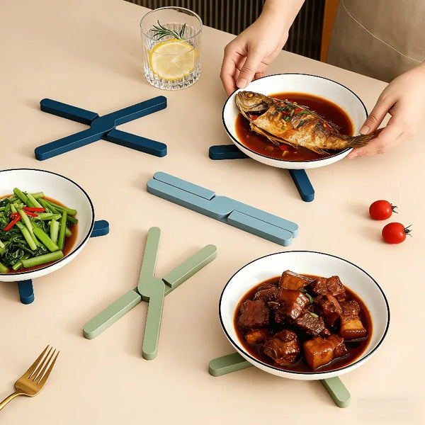 2pcs Foldable Heat-Resistant Mats, Suitable for Hot Pots And Frying Pans, High-Temperature Resistant, And Silicone Pot Mats