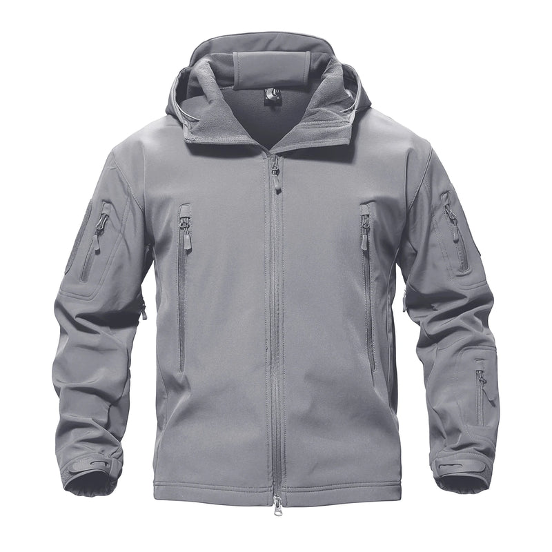 TACVASEN Solid Waterproof Fleece Lined Jacket Mens Jacket Softshell Outwear Coat Windbreaker Outdoor Warm Clothes with Pockets