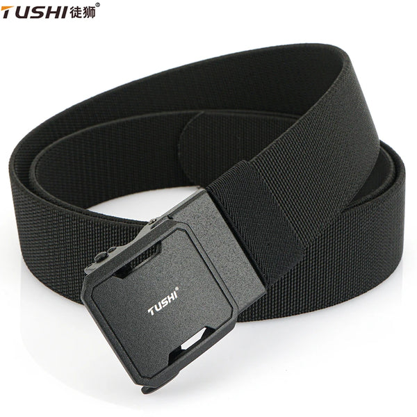 TUSHI Mens Automatic Nylon Belt Male Army Tactical Belt for Man Military Canvas Belts High Quality Jeans Fashion Luxury Strap