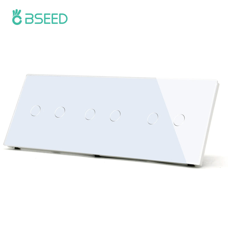 BSEED Touch Light Switches LED Backlight EU Wall Sockets Switches Glass Panel Max.Load 300W 1/2/3Gang 1Way LED Light Switches