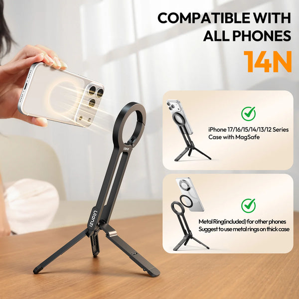Ulanzi MA57 Magsafe Carabiner ជើងទម្រទូរស័ព្ទ ជាមួយទំពក់ សម្រាប់ iPhone 17 16 15 Pro Max Android Vlog ផ្សាយផ្ទាល់