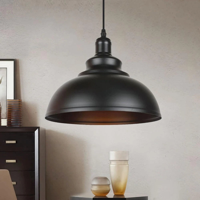 JOYINLED Retro Black Pendant Light Industrial Hanging Lights Metal Barn Farmhouse Kitchen Lighting E27 Ceiling Mount Fixture