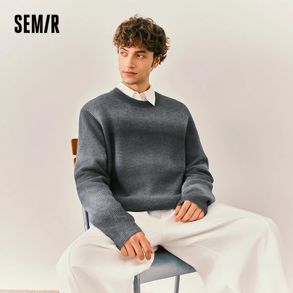 អាវយឺតប៉ាក់ Semir សម្រាប់បុរស ឆ្នូតៗ រចនាបថវីនថេច កមូល សមល្មម ពាក់ប្រចាំថ្ងៃរដូវរងាថ្មី ឆ្នាំ២០២៦ រចនាបថធម្មតាសម្រាប់ទីក្រុង