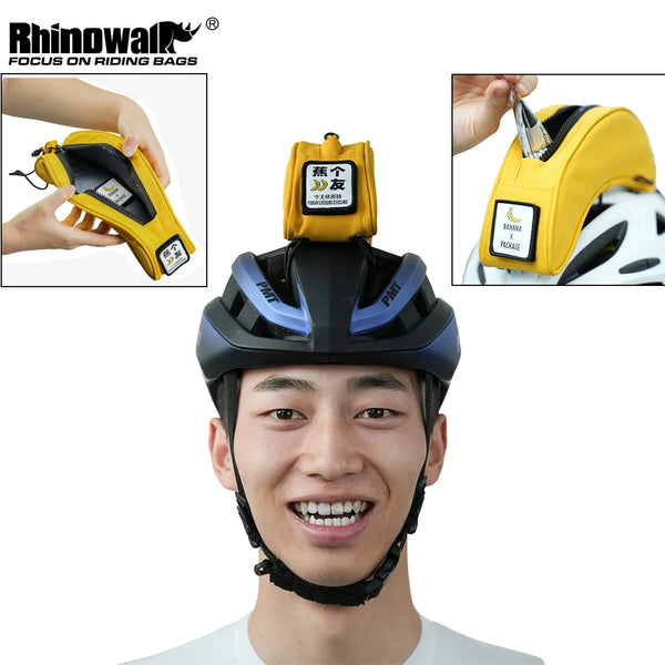 មួកសុវត្ថិភាពជិះកង់ Rhinowalk កាបូបចេកសម្រាប់តុបតែងមួកសុវត្ថិភាពកង់ជាសកល កាបូបដាក់ឥវ៉ាន់ខ្នាតតូចសម្រាប់កង់ MTB ផ្លូវ កាបូបស្ពាយ