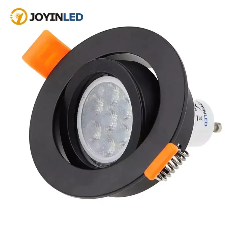 ស៊ុមភ្លើងពិដាន LED រាងមូល ពណ៌ខ្មៅ ស ប្រាក់ 1/5/10 ដុំ MR16 GU10 ចង្កៀងទ្រអំពូល Downlight GU10 Spot Light