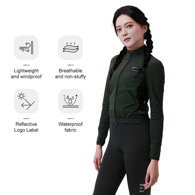 INBIKE Women's Windbreaker Lightweight Waterproof MTB Cycling Clothing Running Jackets for Riding Bike Biking Clothes Quick Dry