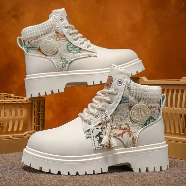 Men's Boots Four Season Classic Big Head Casual Boots Soft Sole Non-Slip Breathable Joker High-Top Outdoor Comfort Tooling Boots